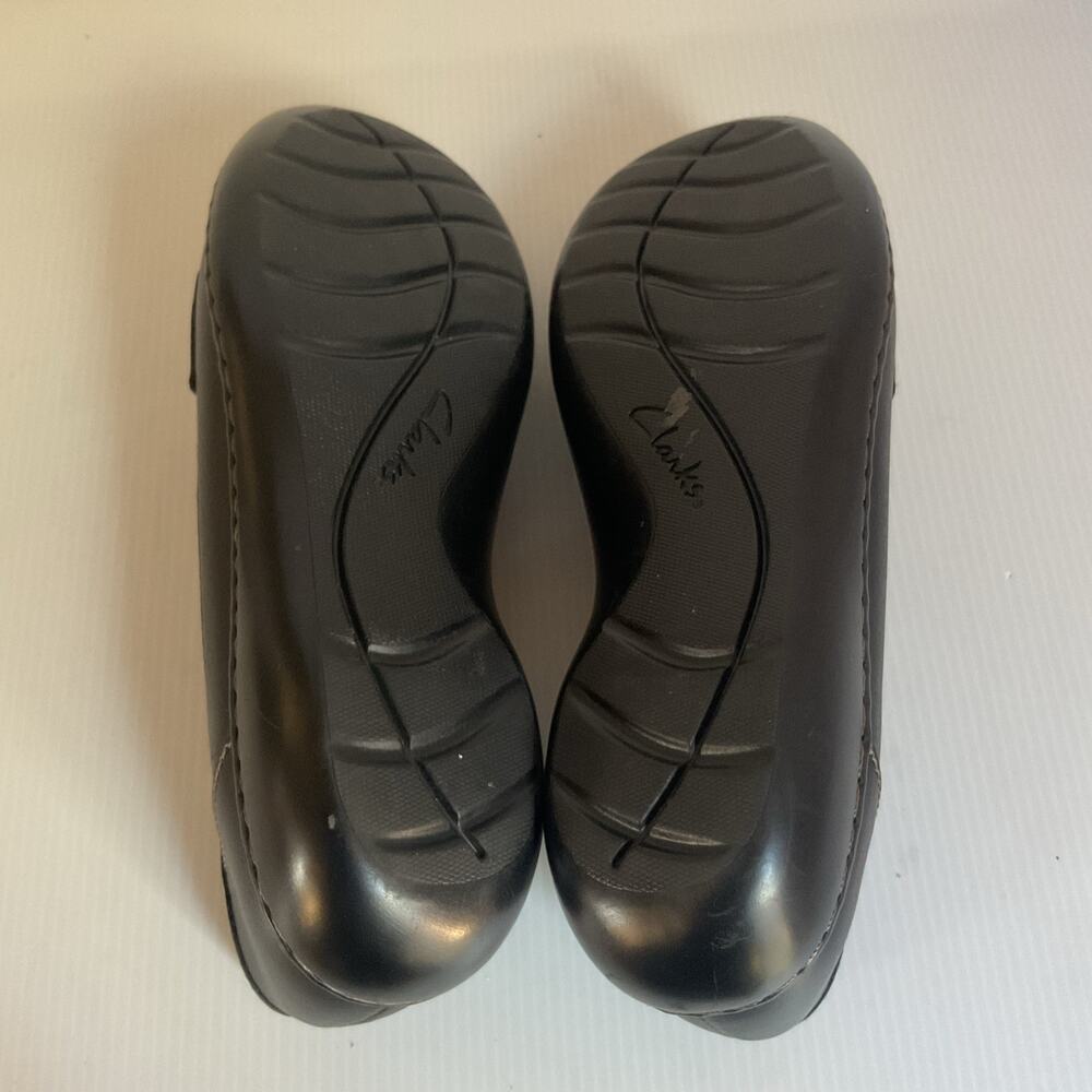 Clarks Collection Black Leather Loafers Women’s 8.5 Ultra Comfort Tassel - Picture 7 of 8